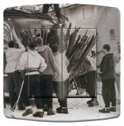Interrupteur déco Ski / Skieurs-1 double - La Maison de Gaspard