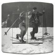 Interrupteur déco Ski / Skieurs-2 double - La Maison de Gaspard