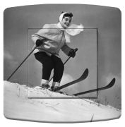 Interrupteur déco Ski / Skieuse-1 simple - La Maison de Gaspard