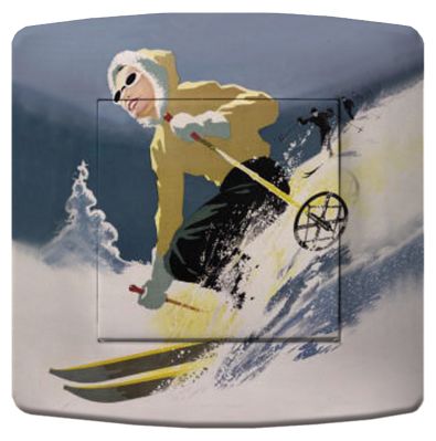 Interrupteur déco Ski / Skieuse-2 simple - La Maison de Gaspard
