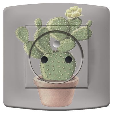 Prise déco Nature / Cactus 2 pôles + terre - La Maison de Gaspard
