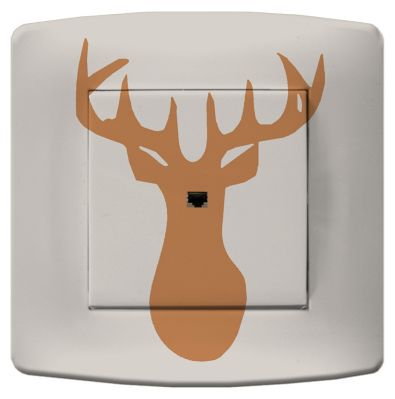 Prise déco Nature / Cerf Orange RJ45