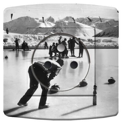 Prise déco Ski / Curling 2 pôles + terre