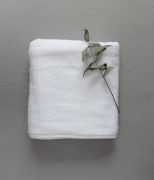 Drap de bain uni Soft en coton/lyocell coloris blanc 100x150 - Sylvie Thiriez