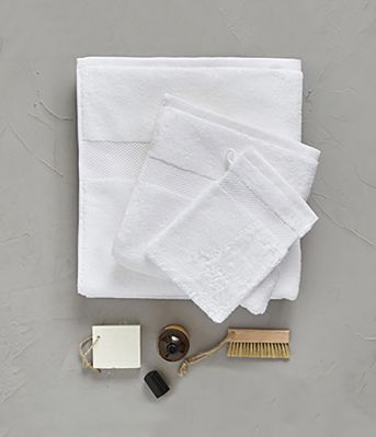Drap de douche uni en coton coloris Blanc 70x140 - Sylvie Thiriez