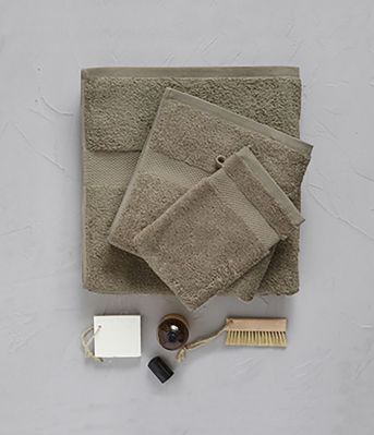 Drap de douche uni en coton coloris Taupe 70x140 - Sylvie Thiriez