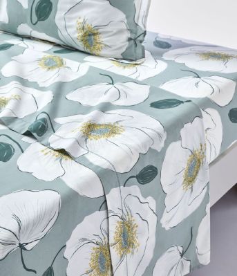 Drap de lit imprimé Adèle percale 270x310 - Sylvie Thiriez