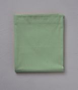 Drap de lit uni en coton coloris vert Romarin 180x290 - Sylvie Thiriez