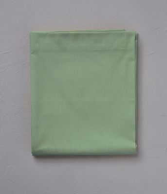 Drap de lit uni en coton coloris vert Romarin 240x310 - Sylvie Thiriez