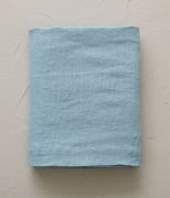 Drap de lit uni en lin stonewashed coloris Bleu Cap 240x300 - Sylvie Thiriez