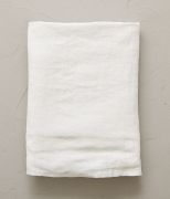 Drap de lit uni en lin stonewashed coloris blanc 240x300 - Sylvie Thiriez