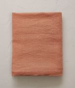 Drap de lit uni en lin stonewashed coloris orange Terracotta 240x300 - Sylvie Thiriez