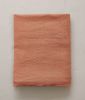 Drap de lit uni en lin stonewashed coloris orange Terracotta 240x300