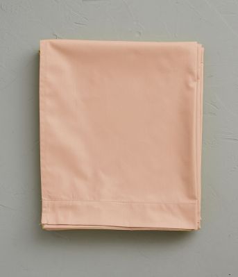 Drap de lit uni en percale coloris Rose pêche 180x290 - Sylvie Thiriez