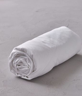 Drap housse Abstrait percale lavée Blanc 140x190 - Sylvie Thiriez