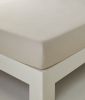 Drap housse Bonjour percale uni beige 90x200