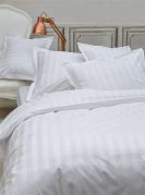 Drap housse Budapest blanc satin jacquard 140x190 - Sylvie Thiriez