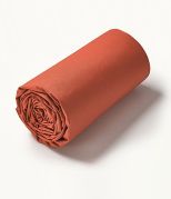 Drap housse TPR uni en percale coloris orange Etincelle 2x80x200 - Sylvie Thiriez