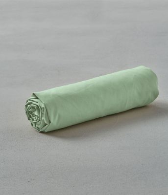 Drap housse uni en coton coloris vert Romarin 120x190 - Sylvie Thiriez