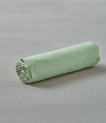 Drap housse uni en coton coloris vert Romarin 80x200 - Sylvie Thiriez