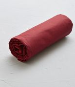 Drap housse uni en percale coloris rouge Massaï 160x200 - Sylvie Thiriez