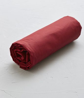 Drap housse uni en percale coloris rouge Massaï 2x80x200 - Sylvie Thiriez