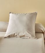 Drap housse uni en percale lavée coloris Beige épeautre 90x190 - Sylvie Thiriez