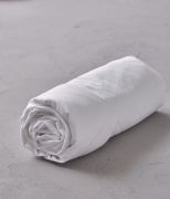 Drap housse uni en percale lavée coloris blanc Saline 140x190 - Sylvie Thiriez