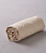 Drap housse uni percale lavée Beige épeautre 90x200 - Sylvie Thiriez