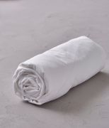 Drap housse uni percale lavée Blanc saline 90x200 - Sylvie Thiriez