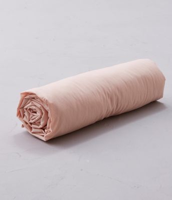 Drap housse uni percale lavée Rose nude 90x200 - Sylvie Thiriez