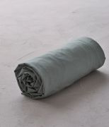 Drap housse uni percale lavée Vert sauge 90x200 - Sylvie Thiriez