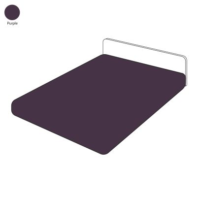 Drap housse uni purple percale 140x190 - Sylvie Thiriez