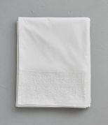 Drap plat brodé Anecdotes blanc percale 180x290 - Sylvie Thiriez