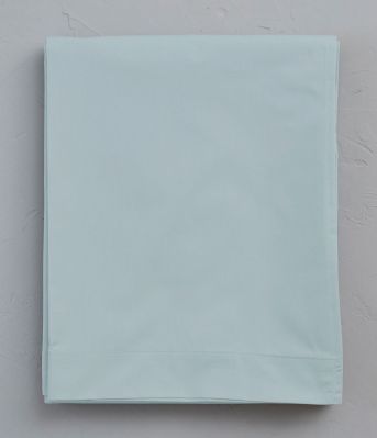 Drap plat uni bleu givre percale 240x310 - Sylvie Thiriez