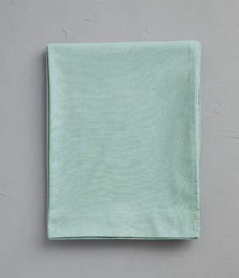 Drap plat uni coton vert fleur d'amandier 180x290 - Sylvie Thiriez
