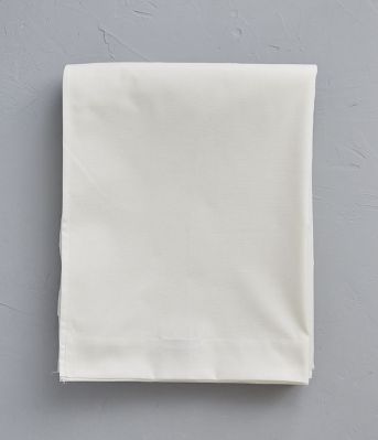 Drap plat uni en coton coloris Crème 180x290 - Sylvie Thiriez