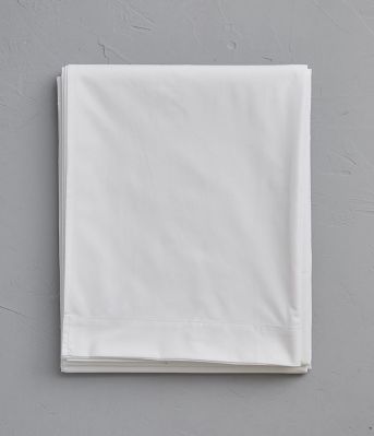 Drap plat uni en percale coloris blanc 270x310 - Sylvie Thiriez
