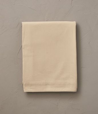 Drap plat uni en percale lavée coloris beige Epeautre 180x290 - Sylvie Thiriez