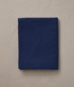 Drap plat uni en percale lavée coloris bleu de chauffe 180x290 - Sylvie Thiriez