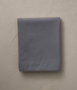 Drap plat uni en percale lavée coloris gris Pavé 180x290 - Sylvie Thiriez
