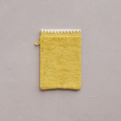 Gant de toilette Nordic Winter coton peigné coloris jaune - Sylvie Thiriez