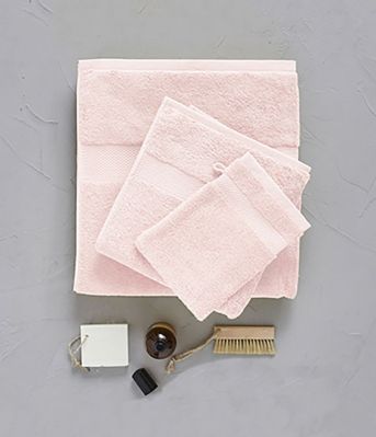 Gant de toilette uni en coton coloris rose Middleton 15x21 - Sylvie Thiriez