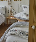 Housse de couette Amsterdam en percale coloris blanc 250x220 - Sylvie Thiriez