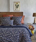 Housse de couette Bloem en percale coloris bleu 140x200 - Sylvie Thiriez