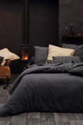 Housse de couette Douce Nuit en flanelle coloris gris 260x240 - Sylvie Thiriez