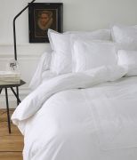 Housse de couette brodée Anecdotes blanc percale 160x210 - Sylvie Thiriez