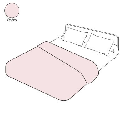 Housse de couette uni Opéra coloris rose pastel percale 200x200 - Sylvie Thiriez