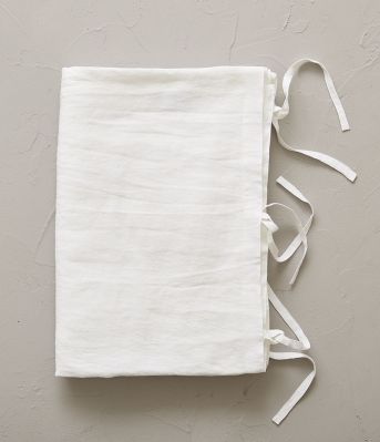 Housse de couette uni en lin stonewashed coloris blanc 140x200 - Sylvie Thiriez
