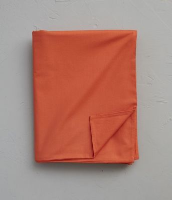Housse de couette uni en percale coloris orange Etincelle 200x200 - Sylvie Thiriez